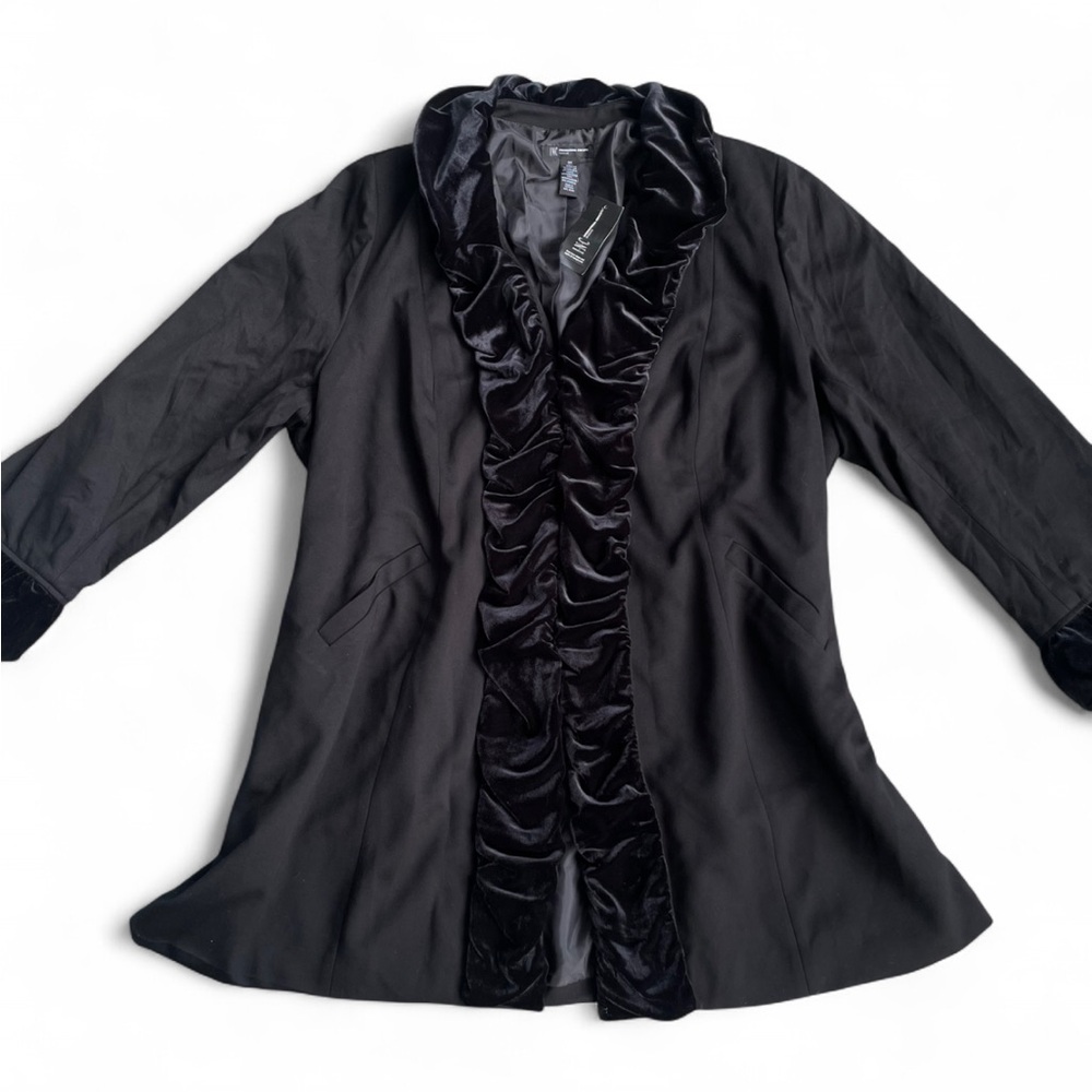 INC- black ruffled blazer - Picture 1 of 3